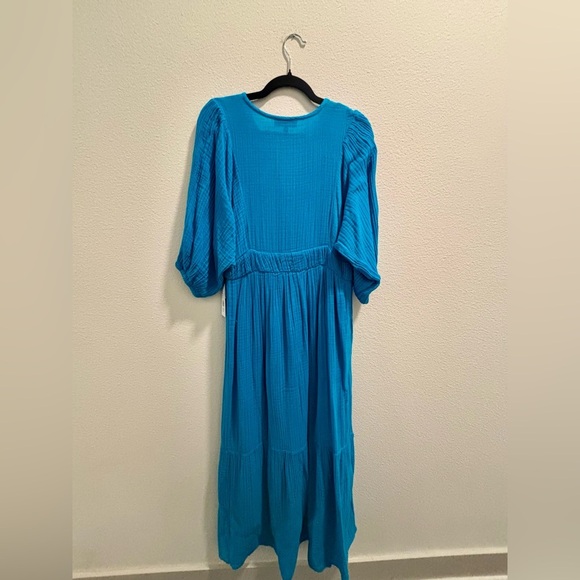 NWT Michael Stars Felicity Gauze Maxi Dress in Blue, Size XS - Picture 8 of 11